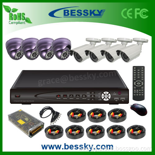 8CH H. 264 DVR Indoor/Outdoor CCTV Camera System (BE-8108V4ID4RI42)